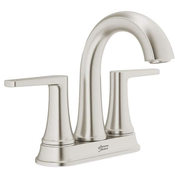 American Standard Becklow 4 in. Centerset Double Handle Bathroom Faucet with Drain Kit Included in Brushed Nickel