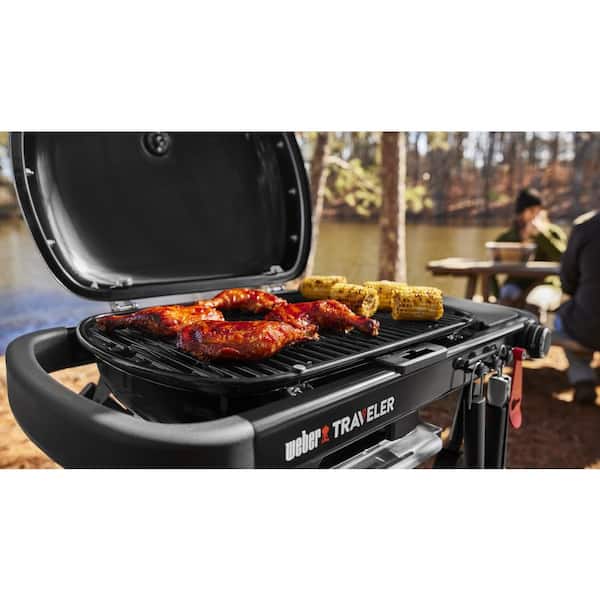 Weber Traveler Compact Portable Propane Gas Grill in Black 1500460