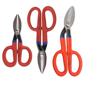 Wiss 7 in., 9.75 in., and 11 in. Straight and Offset Tinner Snip Set (3-Piece)
