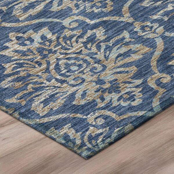 Chantille Machine Washable Indoor/Outdoor Abstract ACN3150 Navy 10 ft. x 14 ft. Area Rug