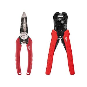 7.75 in. Combination Electricians 6-in-1 Wire Strippers Pliers with Automatic Wire Stripper and Cutter (2-Piece)