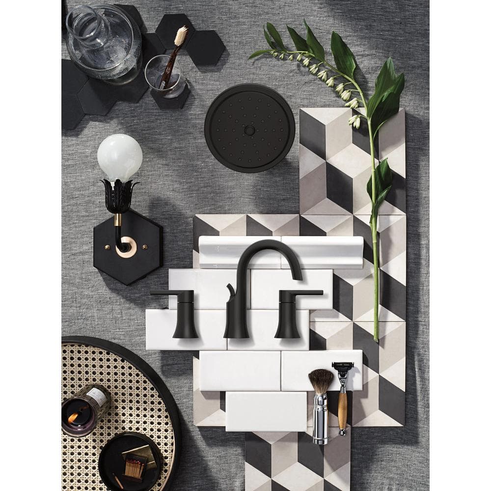 Elegant Doux Matte Black 8-Inch Widespread Metal Bathroom Faucet