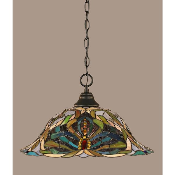 Kingston 100-Watt 1-Light Matte Black Bowl Mini Pendant Light with Glass Shade