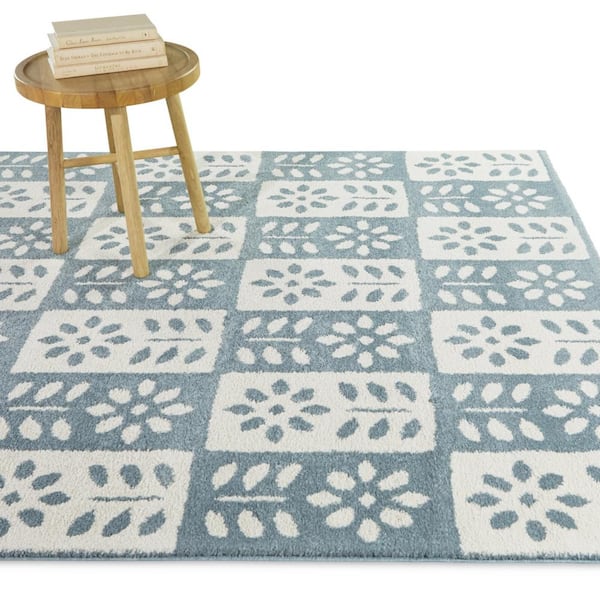 Karol Blue 8 ft. x 10 ft. Floral Area Rug
