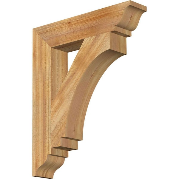 Ekena Millwork 4 in. x 24 in. x 20 in. Western Red Cedar Imperial Traditional Rough Sawn Bracket