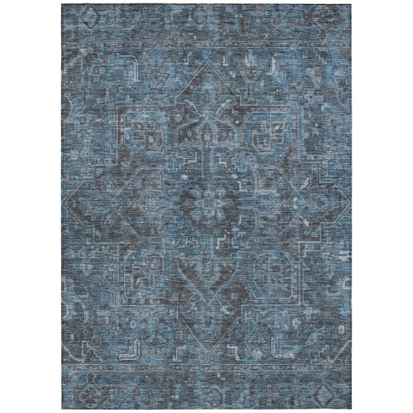 Chantille ACN571 Navy 9 ft. x 12 ft. Machine Washable Indoor/Outdoor Geometric Area Rug