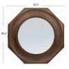 Hexagonal Walnut Wood Framed Wall Mirror