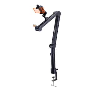 Microphone Boom Arm Desk Mount 360° Rotatable Mic Stand with 3/8 in. to 5/8 in. Adapter Port Headset Hook for Blue Yeti