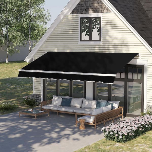 ITOPFOX 8 ft. x 7 ft. Patio Retractable Awning, Manual Exterior