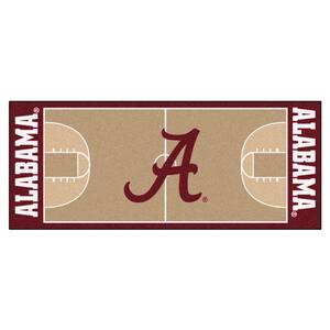 NCAA University of Alabama Cream 3 ft. x 6 ft. Basketball Runner Rug