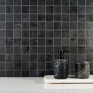 Angela Harris Metallic Dark Gray 11.81 in. x 11.81 in. Matte Porcelain Floor and Wall Mosaic Tile (0.96 Sq. Ft. / Each)