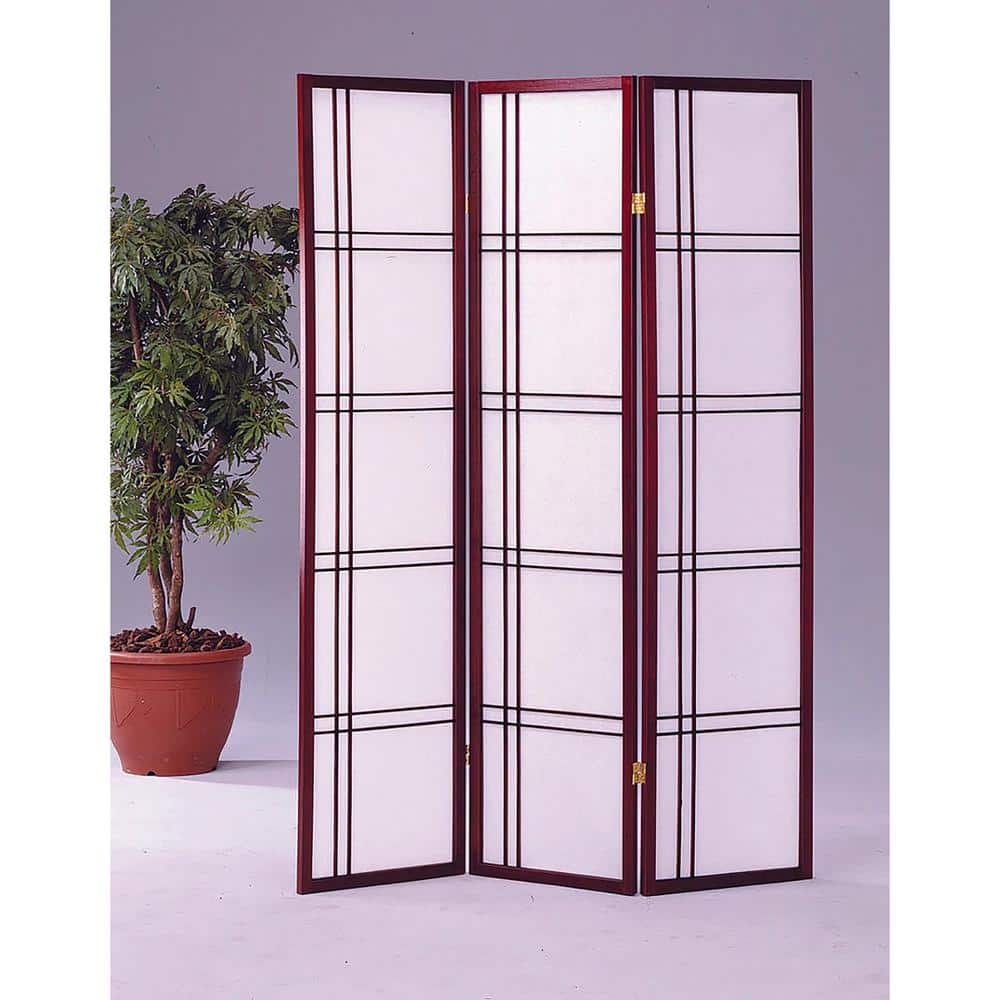 Worldwide 51 in. Wide Cherry 3Panel Square Design Room