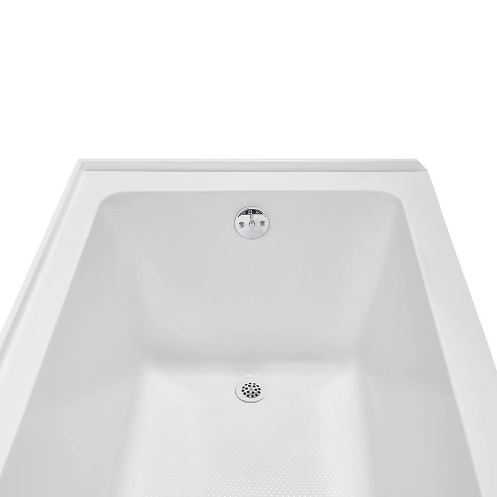 66-Inch Glossy White Acrylic Right-Hand Drain Alcove Bathtub