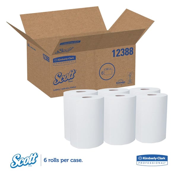 Scott White Slimroll Paper Towel 580'6 Rolls/Case 