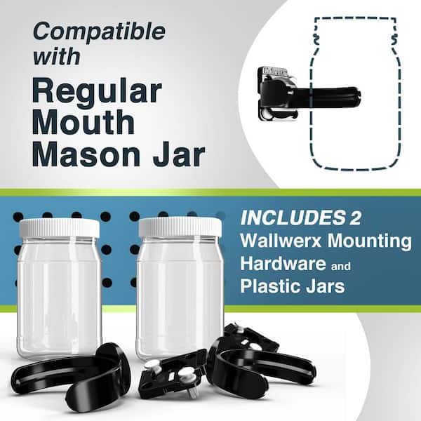 Mason Jar Holders 2 Pack Storage Rack Hanger Brackets for Regular