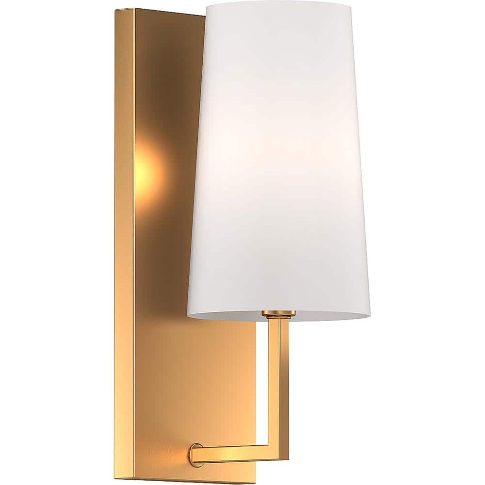 1-Light Antique Gold Armed Wall Sconce with Fabric Empire Shade price history on PriceWatchPro