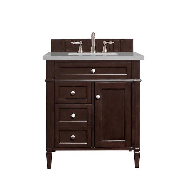 James Martin Vanities Brittany 30 in. x 23.5 in. D x 34 in. H Single Bath Vanity in Mahogany with Eternal Serena Quartz Top