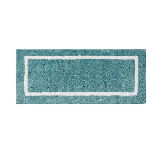 Madison Park Spa Cotton Reversible Bath Rug - Aqua