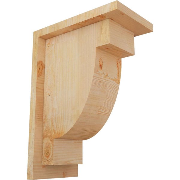 Ekena Millwork 6 in. x 10 in. x 14 in. Douglas Fir Alpine Rough Sawn Corbel with Backplate