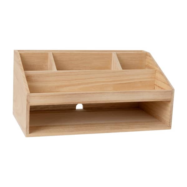 Martha Stewart Weston Office Desktop Organizer 6 H x 12 1 2 W x 6 3 4 D Light Natural
