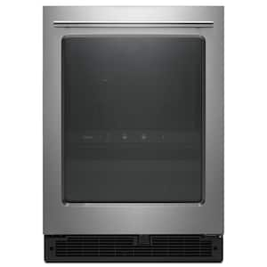 24 in. 5.8 cu. ft. 16-Bottle Wine Cooler and Beverage Center in Fingerprint Resistant Stainless Steel