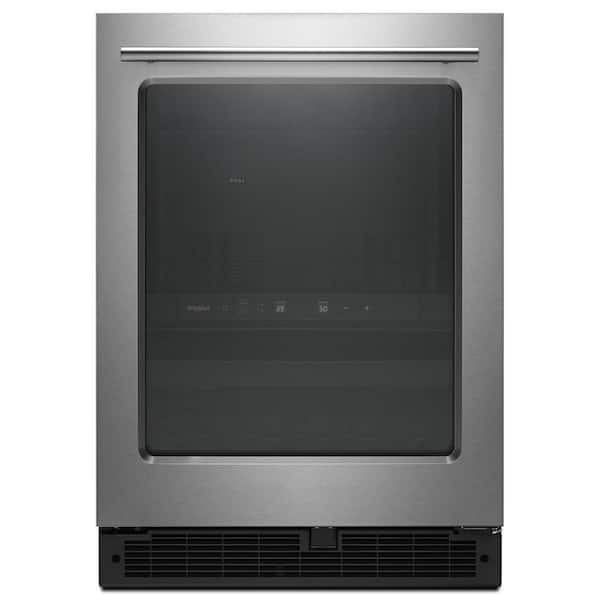 Whirlpool 24 in. 5.8 cu. ft. 16-Bottle Wine Cooler and Beverage Center in Fingerprint Resistant Stainless Steel