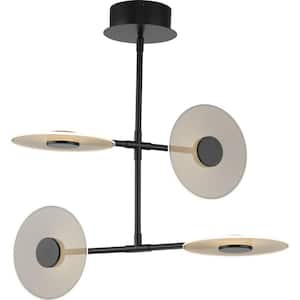 Spoke LED 1-Light Matte Black LED Modern Hanging Pendant Light