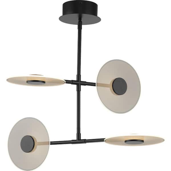 Progress Lighting Spoke LED 1-Light Matte Black LED Modern Hanging Pendant Light