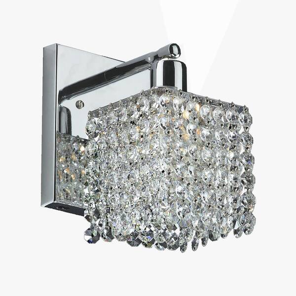 Glow Lighting Fuzion Collection 1-Light Chrome Wall Sconce