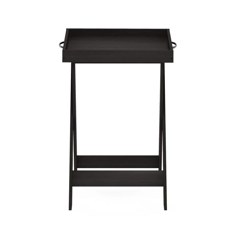 Espresso Rectangular Wooden Tray Table with Removable Top