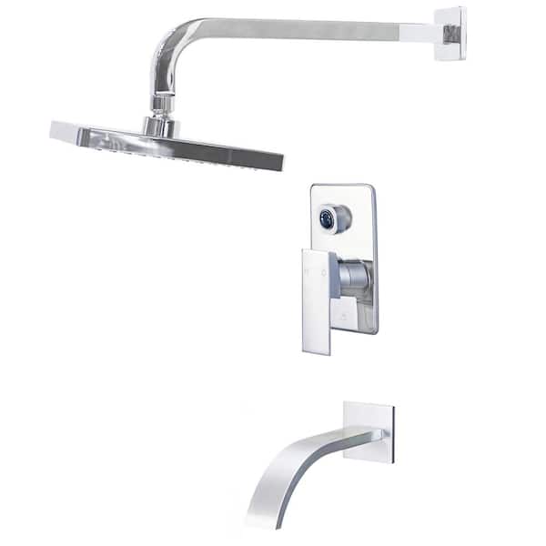 Novatto ARTIN Single Handle 1 -Spray Tub and Shower Faucet 2.5 GPM in. Chrome Valve Included