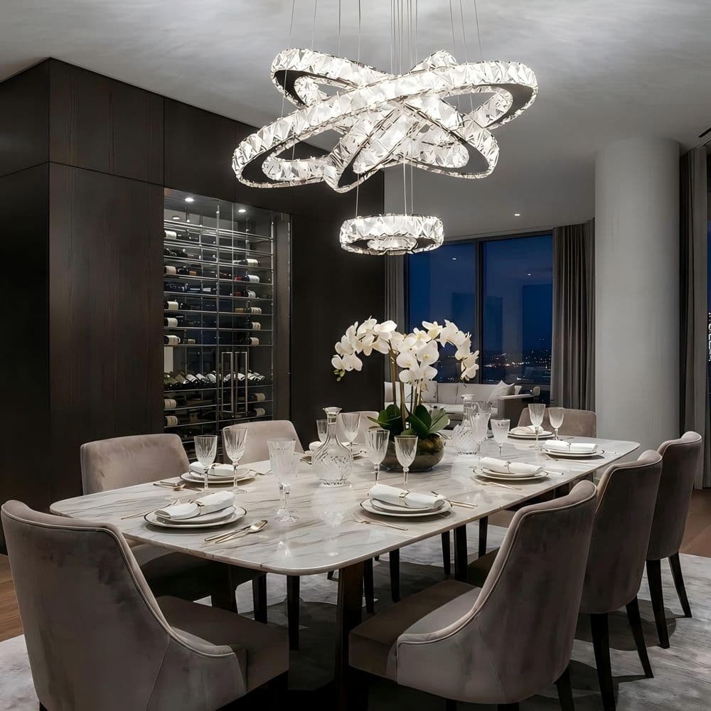 chandelierデスク Jacques Brass Crystal Rectangle Chandelier
