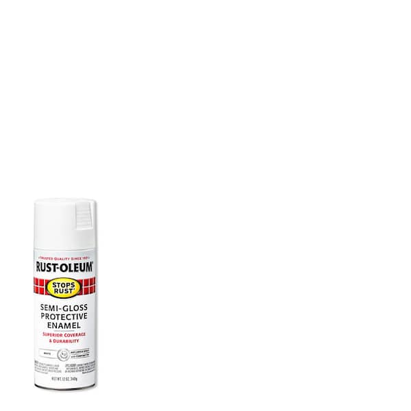 Rust-Oleum Stops Rust 12 oz. Protective Enamel Semi-Gloss White Spray Paint