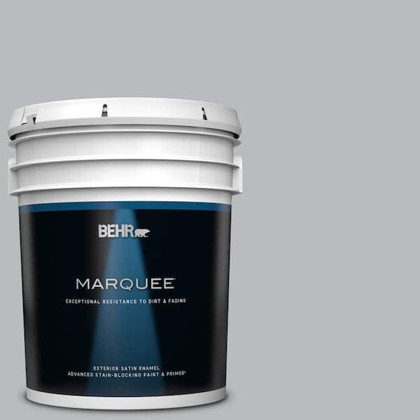 BEHR MARQUEE 5 gal. #PPU18-05 French Silver Satin Enamel Exterior Paint & Primer