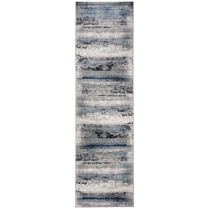 Galaxy Gray/Ivory 2 ft. x 8 ft. Abstract Runner Rug