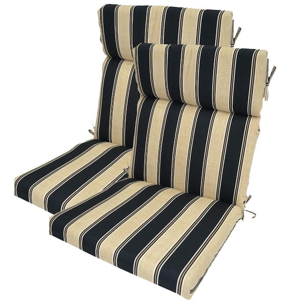 Plantation Patterns Twilight Stripe High Back Outdoor Chair Cushion (2-Pack)-DISCONTINUED