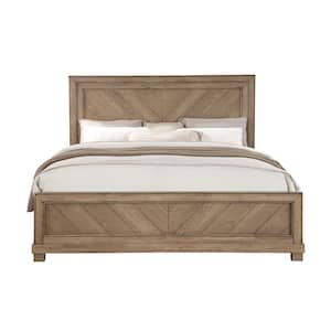 Montana Brown Weathered Sand Wood Panel Queen Bed