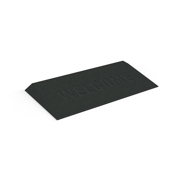 TRANSITIONS Angled Entry Mat, Welcome, Black, 2 in.
