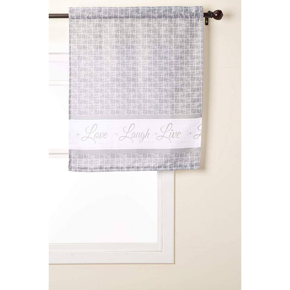 Gray Polyester Light-Filtering Kitchen Tier Curtain Set