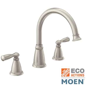 Banbury 2-Handle Deck-Mount High Arc Roman Tub Faucet in Spot Resist Brushed Nickel (Valve Included)