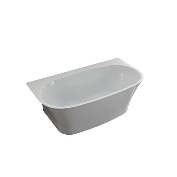 67 in. x 35.4 in. Acrylic Soaking Freestanding Bathtub in Glossy White