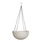 Monroe Medium 12 in. x 6 in. 8 Qt. White High-Density Resin Hanging Basket Indoor/Outdoor Planter