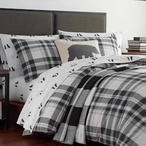 Coal Creek White Plaid Cotton Comforter Set