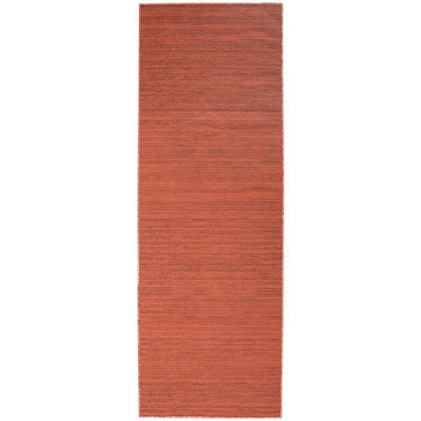 Nourison Washable Essentials Brick 2 ft. x 6 ft. All-over design Contemporary Runner Area Rug