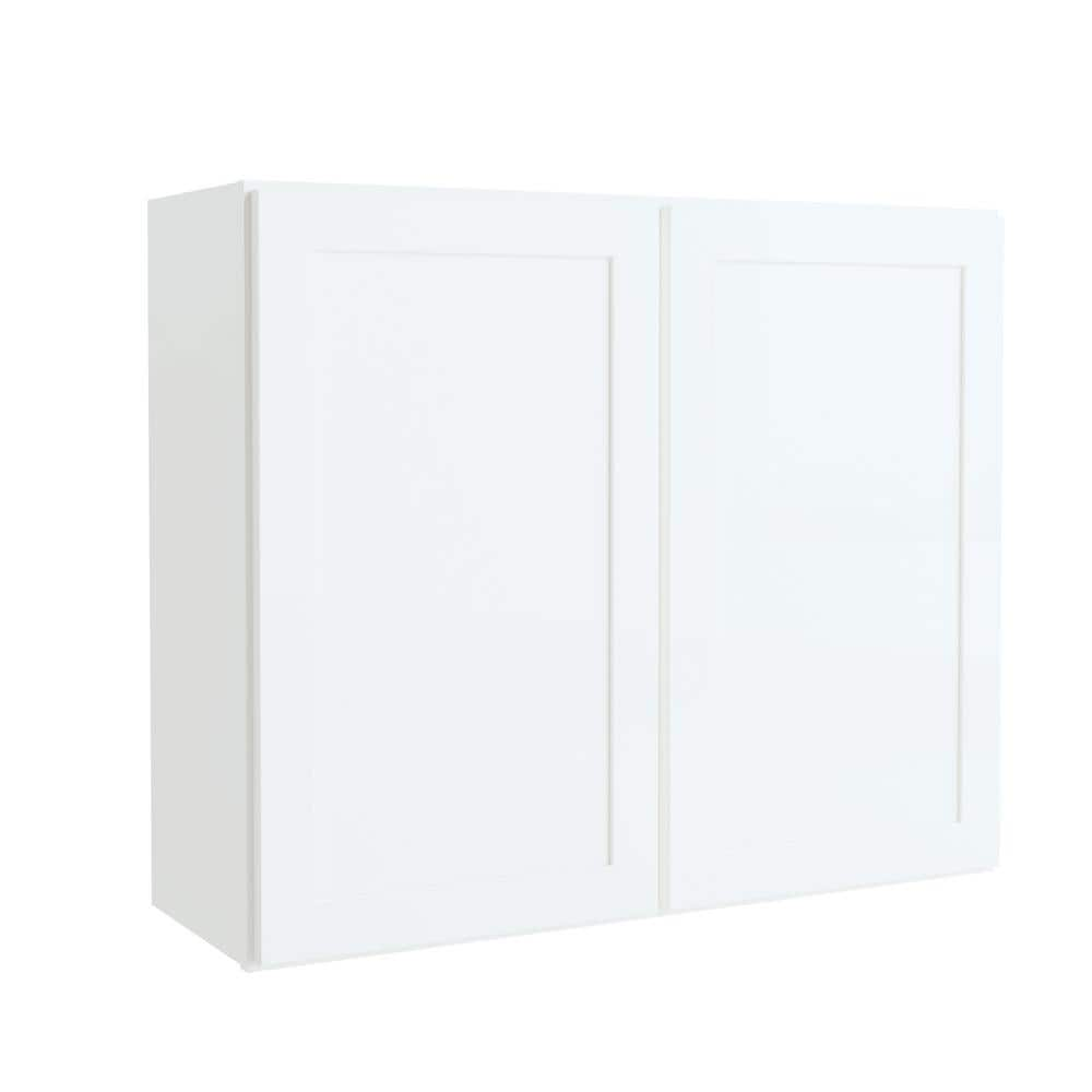 Hampton Bay Hampton 36 in. W x 12 in. D x 30 in. H Assembled Wall Kitchen  Cabinet in Satin White KW3630-SW - The Home Depot