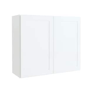 Courtland 36 in. W x 12 in. D x 30 in. H Assembled Shaker Wall Kitchen Cabinet in Polar White