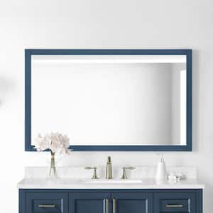 Madsen 48 in. W x 30 in. H Framed Rectangular Bathroom Vanity Mirror in Grayish Blue