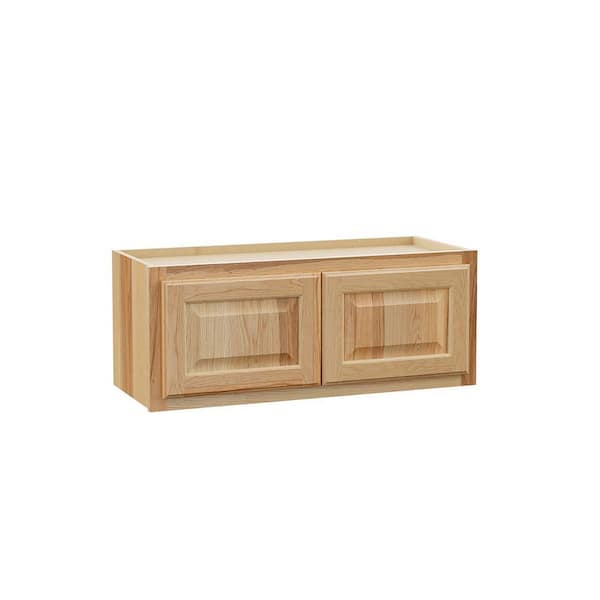 Hampton 30 in. W x 12 in. D x 12 in. H Assembled Wall Bridge Kitchen Cabinet in Natural Hickory