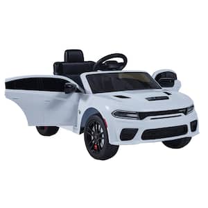 8.8 in. Children Ride- on Car with 4 Wheel Suspension, 3 Speed Adjustable and Power Display in White