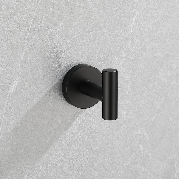 Matte Black 6-Pieces Bathroom Hardware Accessories Set Bath Towel Bar Towel Ring for Wall Mounted